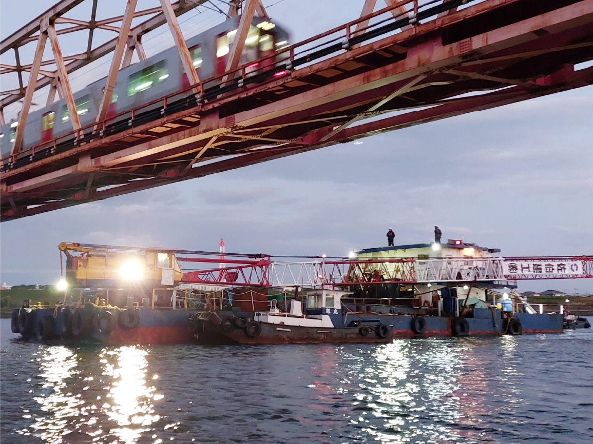 河川航行工事１（鶴崎鉄道橋下）